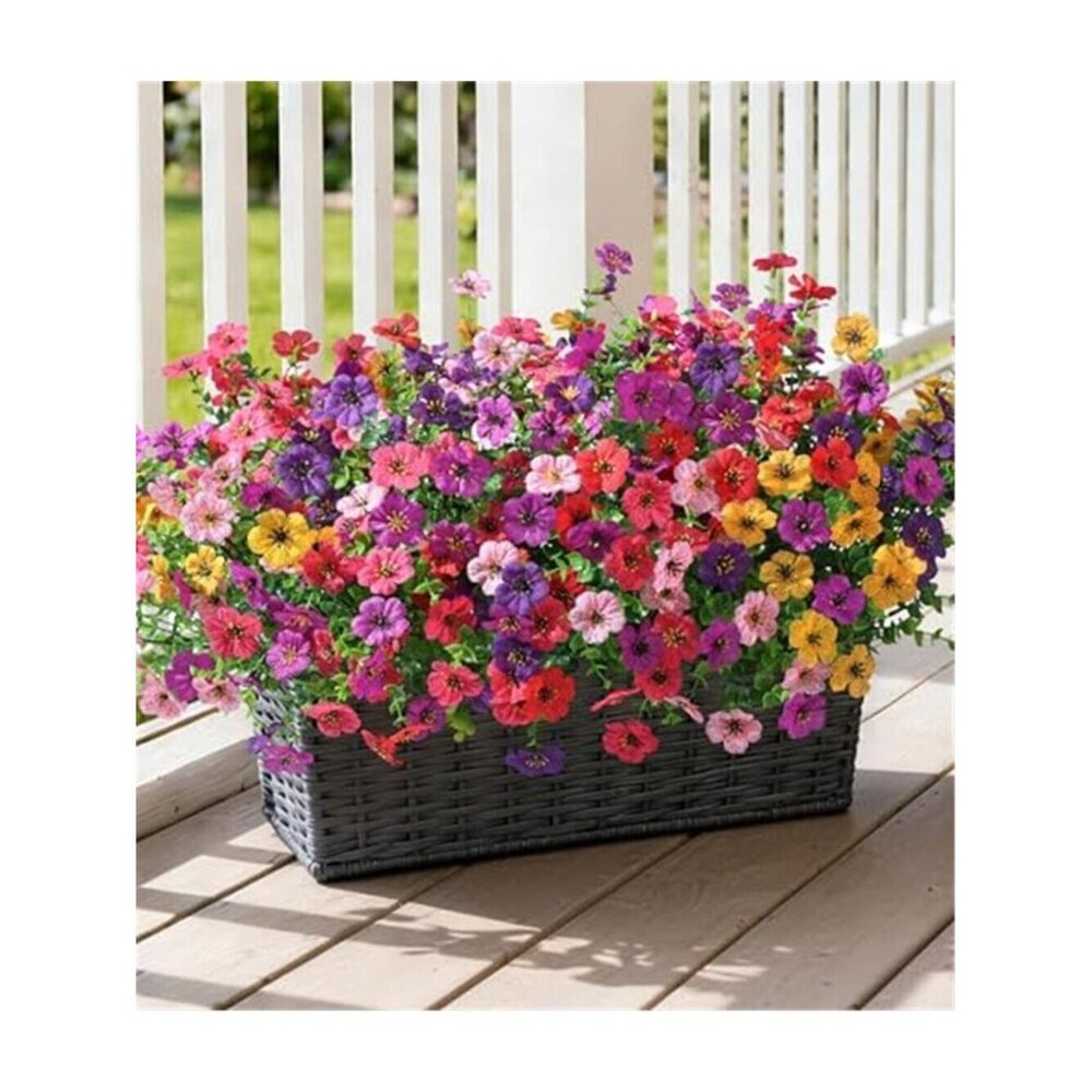 Boho Faux Daisy Flowers 24 Bundle UV Resistant Outdoor